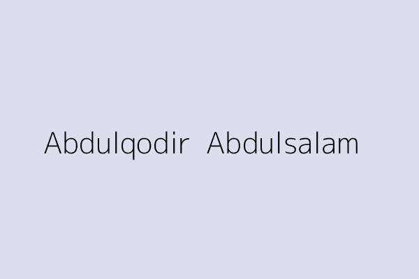 Abdulqodir  Abdulsalam 